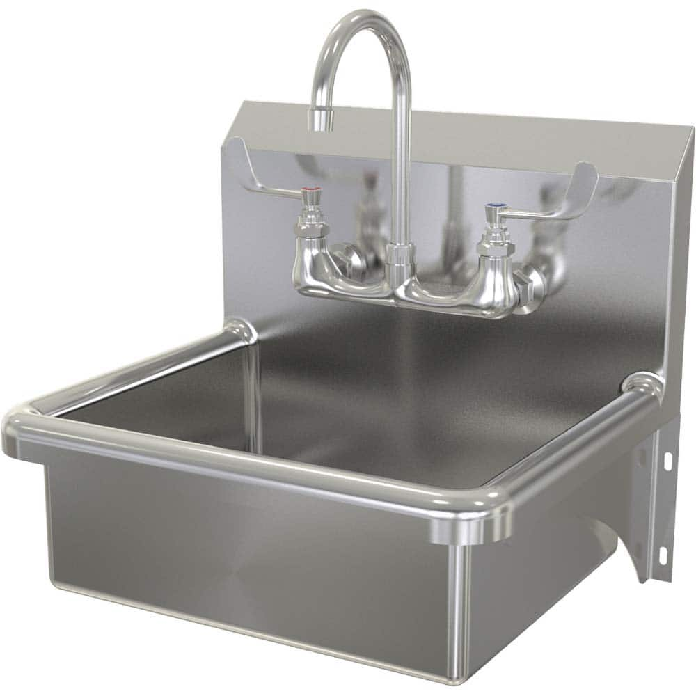 SANI-LAV - Sinks; Type: Wall Mounted Wash Sink ; Outside Length: 20 (Inch); Outside Width: 17-1/2 (Inch); Outside Height: 16-1/2 (Inch); Inside Length: 17 (Inch); Inside Width: 14 (Inch) - Exact Industrial Supply