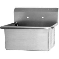 SANI-LAV - Sinks; Type: Wall Mounted Scrub Wash Sink ; Outside Length: 31 (Inch); Outside Width: 20 (Inch); Outside Height: 18-1/2 (Inch); Inside Length: 28 (Inch); Inside Width: 16-1/2 (Inch) - Exact Industrial Supply