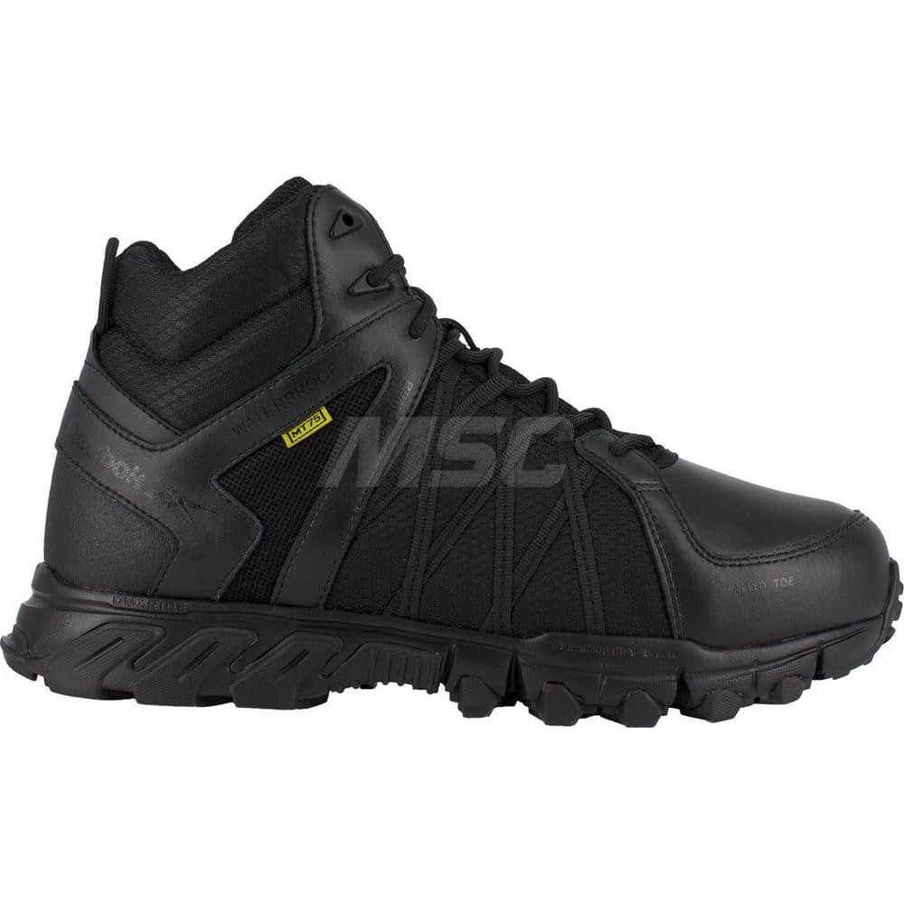 Work Boot: Size 15, Leather, Alloy Toe Black, Medium Width, Non-Slip Sole