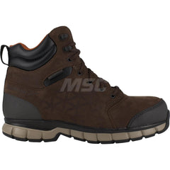 Work Boot: Size 13, Leather, Composite Toe Brown, Wide Width