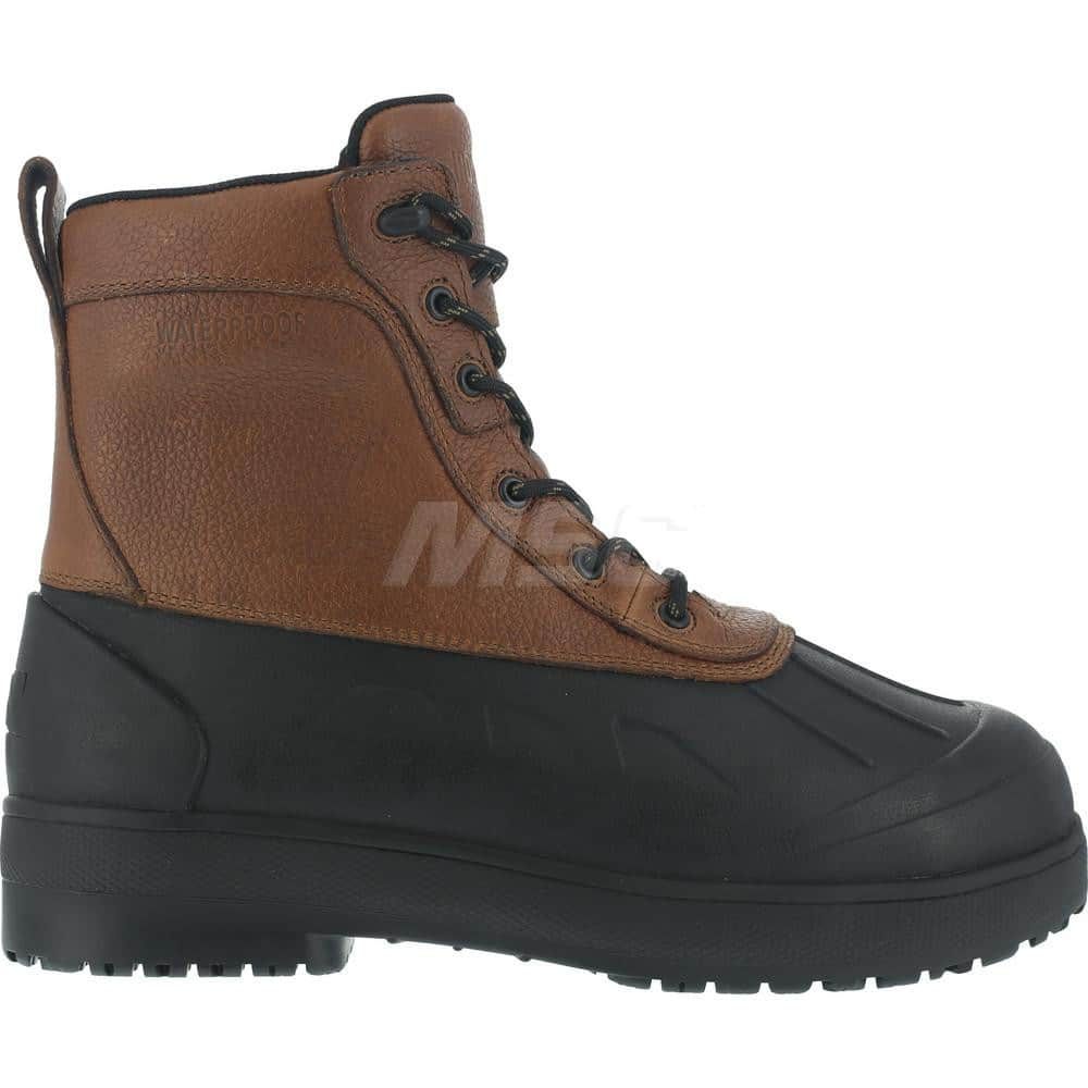 Work Boot: Size 8.5, 8″ High, Leather, Composite Toe Black, Wide Width