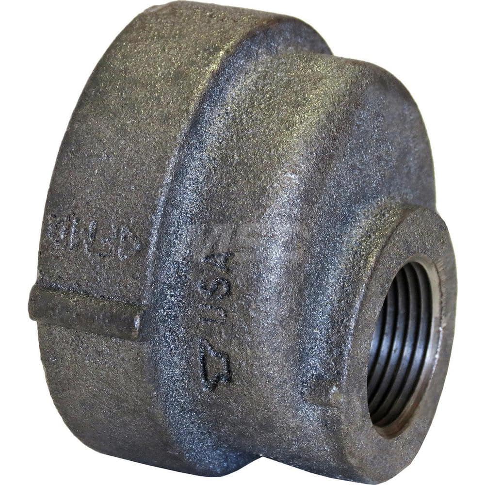 Black Reducing Coupling: 1-1/2 x 1/2″, 125 psi, Threaded Cast Iron, Black Finish, Class 125