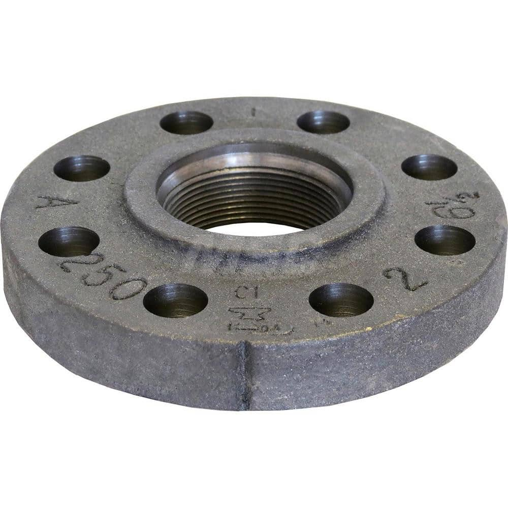 Black Flange: 1-1/4 x 5-1/4″, 250 psi, Threaded Cast Iron, Black Finish, Class 250