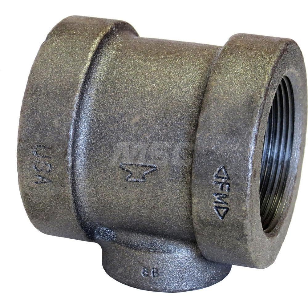 Black Tee: 1-1/2 x 1-1/4 x 1-1/4″, 125 psi, Threaded Cast Iron, Black Finish, Class 125