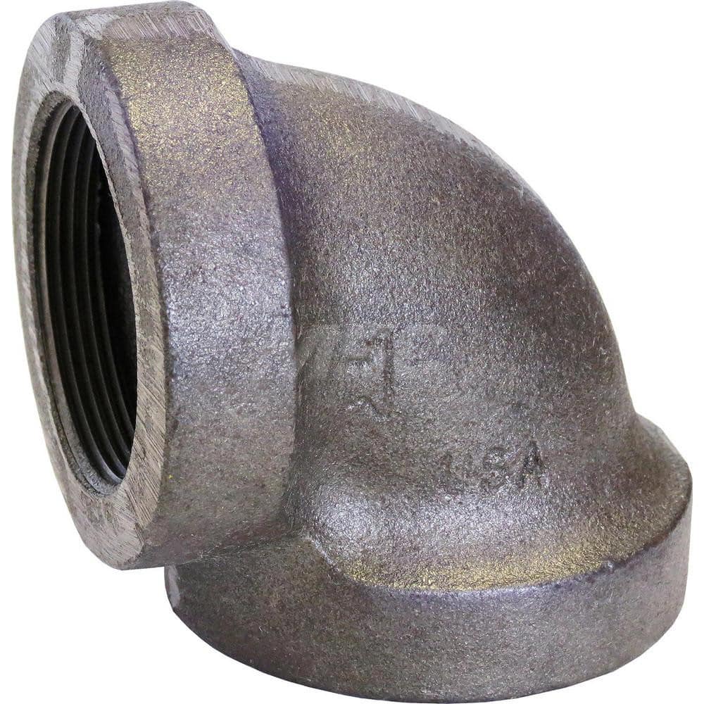 Black 90 ° Elbow: 2″, 0 psi, Threaded Cast Iron, Galvanized Finish, Class 701