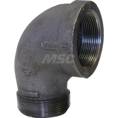 Black 90 ° Street Elbow: 2 x 1-1/2″, 150 psi, Threaded Malleable Iron, Galvanized Finish, Class 150