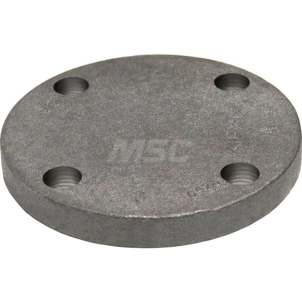 Black Blind Flange: 2″ IPS x 6″ OD, 125 psi, Threaded Cast Iron, Galvanized Finish, Class 125