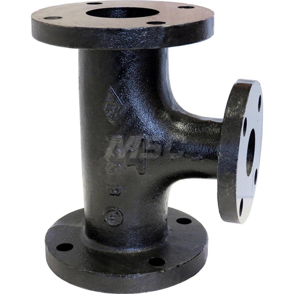 Black Tee: 6 x 6 x 3″, 125 psi, Threaded Cast Iron, Black Finish, Class 125