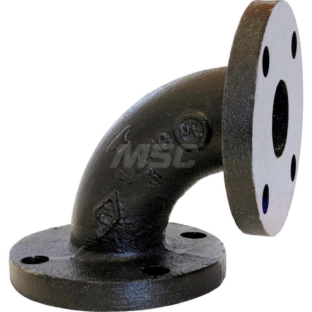 Black 90 ° Flanged Elbow: 2-1/2″, 125 psi, Threaded Cast Iron, Galvanized Finish, Class 125