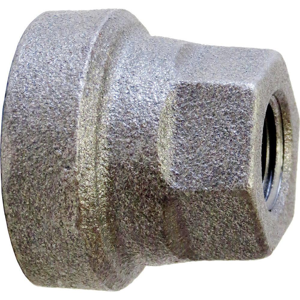 Black Reducing Coupling: 1-1/2 x 3/4″, 125 psi, Threaded Cast Iron, Black Finish, Class 125