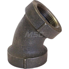 Black 45 ° Elbow: 1-1/2″, 0 psi, Threaded Cast Iron, Galvanized Finish, Class 706