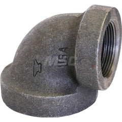 Black 90 ° Elbow: 2 x 1-1/2″, 0 psi, Threaded Cast Iron, Black Finish, Class 701