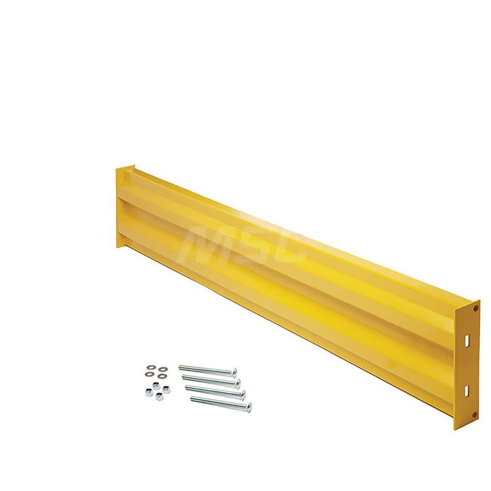 Heavy-Duty Guard Rail: Yellow, Powder Coated, Steel