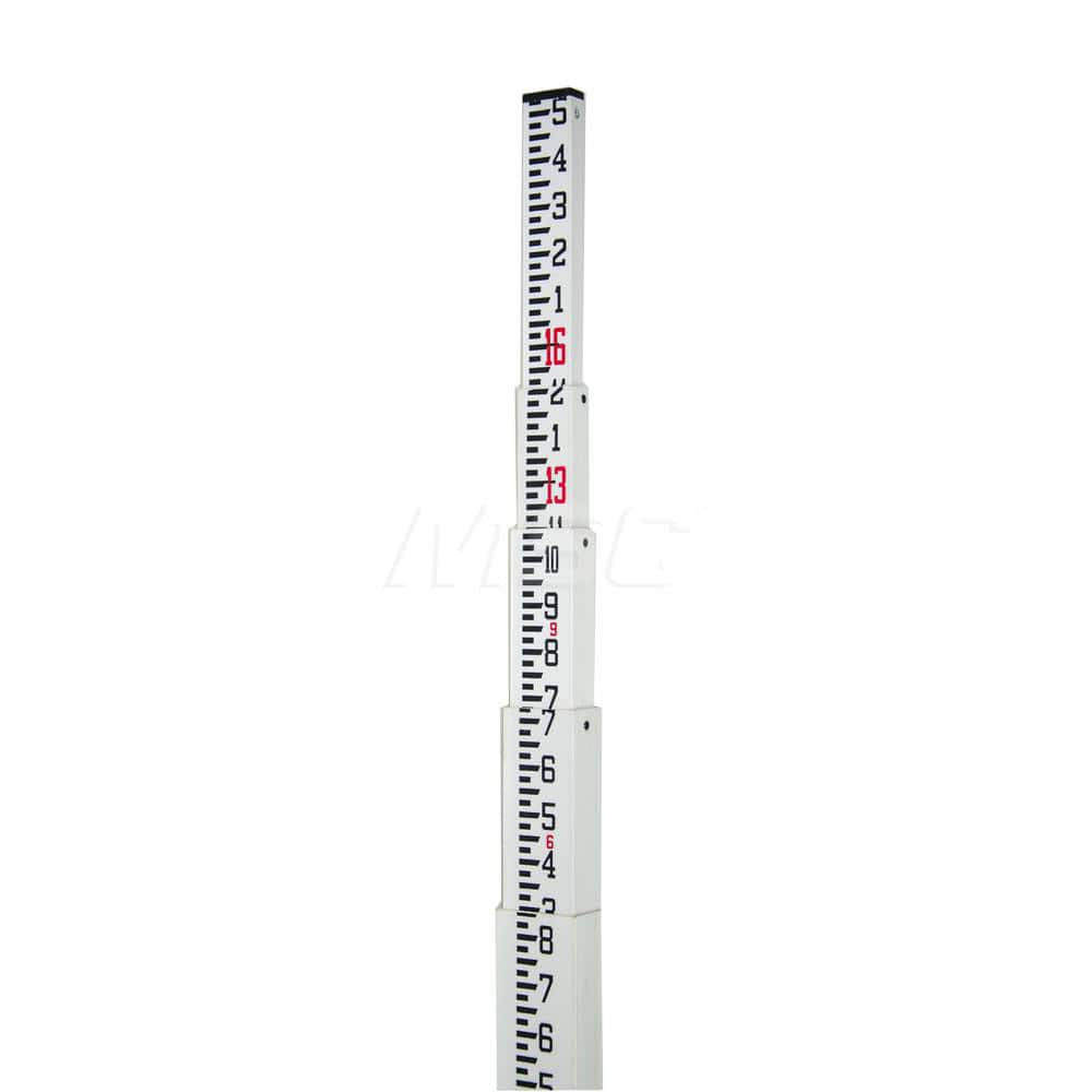 Optical Level Accessories; Type: Telescoping Rod; Graduation: Feet/Inches/8ths; Material: Fiberglass; Maximum Measuring Range (Feet): 25; Kit Includes: Case; Number of Sections: 6; Length (Feet): 25.000