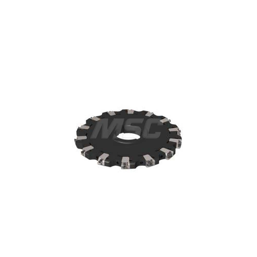 Indexable Slotting Cutter: 0.354'' Cutting Width, 8'' Cutter Dia, Arbor Hole Connection, 2.42'' Depth of Cut, 2'' Hole, Right Hand Cut Screw, Uses 14 XNHQ Inserts, 14 Teeth, Straight, Positive, Steel, Ni Finish