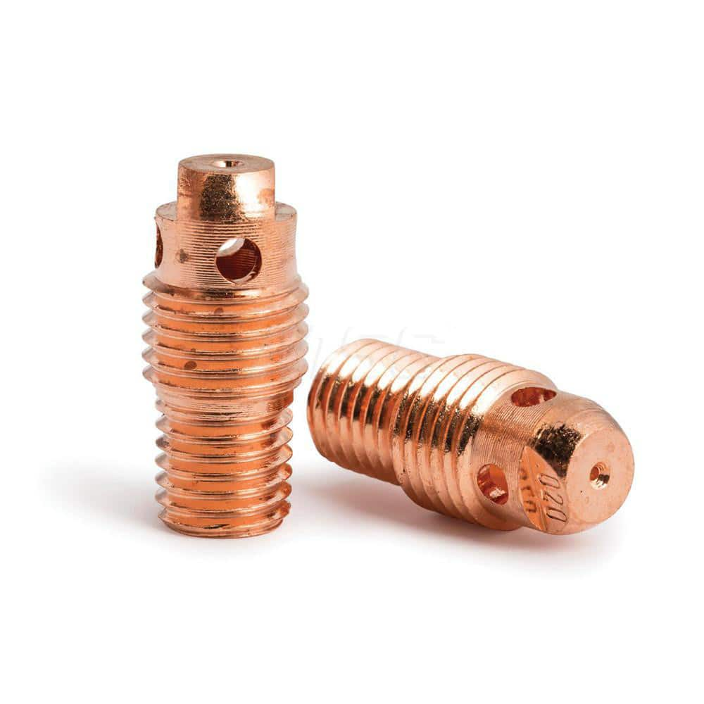 TIG Torch Collets & Collet Bodies; Product Type: Collet Body; Hole Diameter: 0.0200; Material: Copper Alloy; For Use With: 9/20 TIG Torches using .020″ Tungsten Electrodes