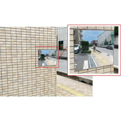 Flat, wide view mirror for traffic safety Small size, flat mirror that acts like a convex mirror