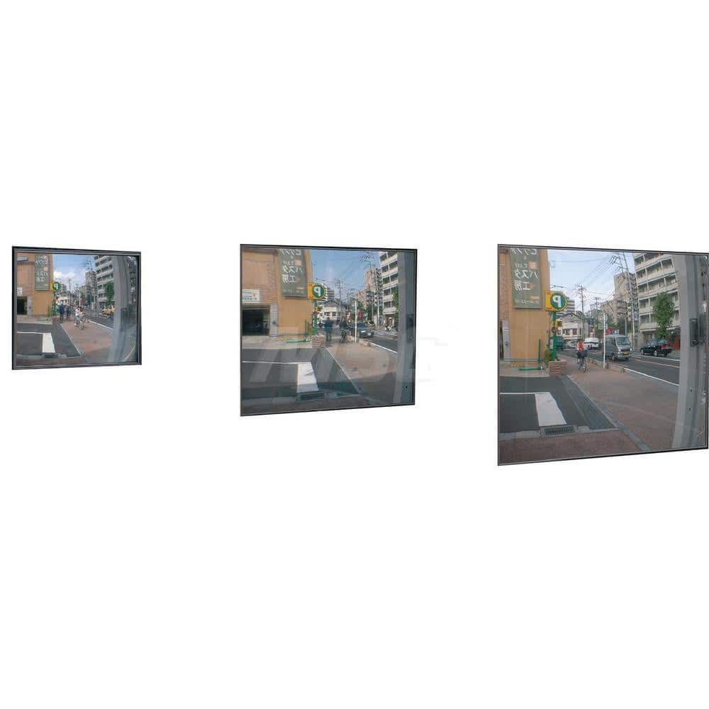 Flat, wide view mirror for traffic safety Large size, flat mirror that acts like a convex mirror