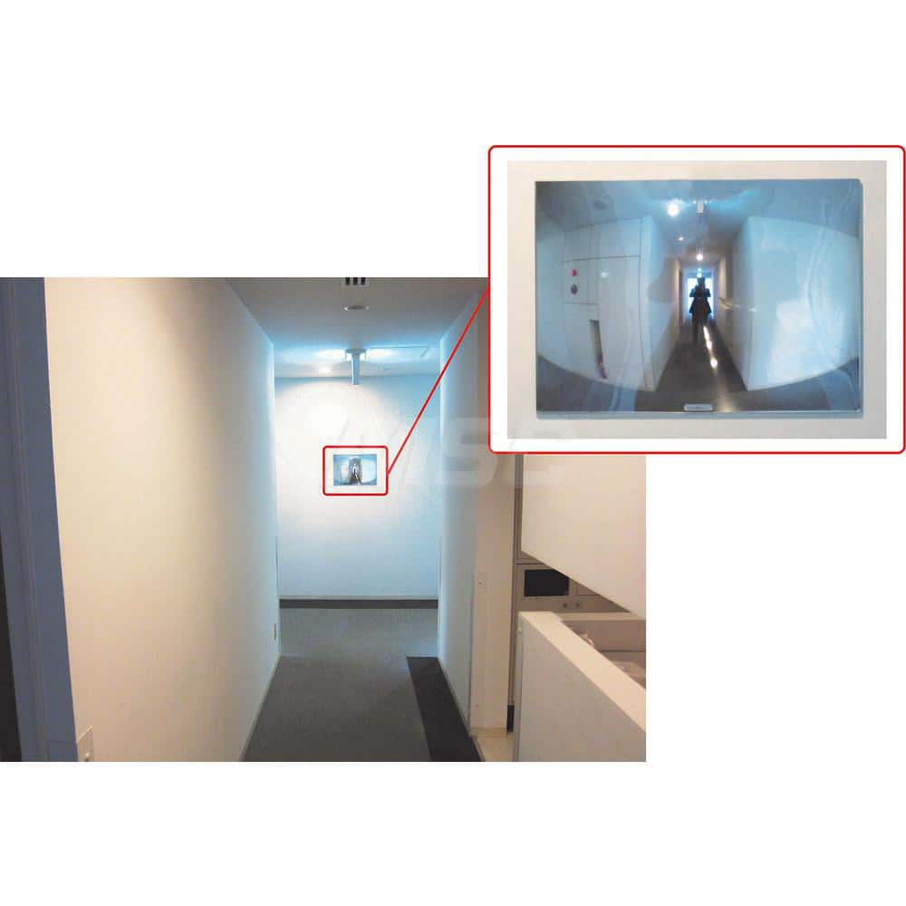 Flat, wide view mirror for corridor safety Medium size, flat mirror that acts like a convex mirror