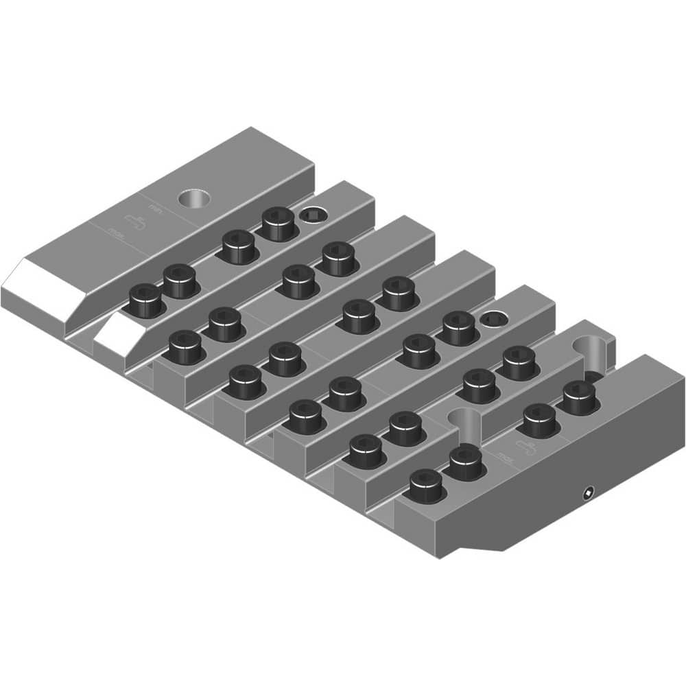 Swiss Gang Plates; Machine Compatibility: STAR; For Use With: STAR SR16; Number of Stations: 6; Quick Change: Yes; Material: Alloy Steel; Station Size: 6x12mm; Additional Information: Only ARNO split-shank  ™FAST CHANGE ™ tool holders and fixed stops (wit