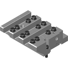 Swiss Gang Plates; Machine Compatibility: Tornos; For Use With: Tornos GT26B; Number of Stations: 3; Quick Change: Yes; Material: Alloy Steel; Station Size: 3x16mm; Additional Information: Only ARNO split-shank  ™FAST CHANGE ™ tool holders and fixed stops