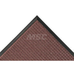 Carpeted Entrance Mat: 120' Long, 36' Wide, Blended Yarn Surface Standard-Duty Traffic, Rubber Base, Burgundy