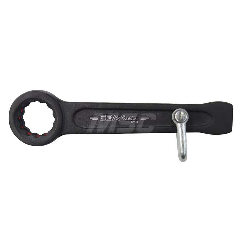 Box End Striking Wrench: 1-3/4″, 12 Point, Single End 240 mm OAL, Steel, Black Finish