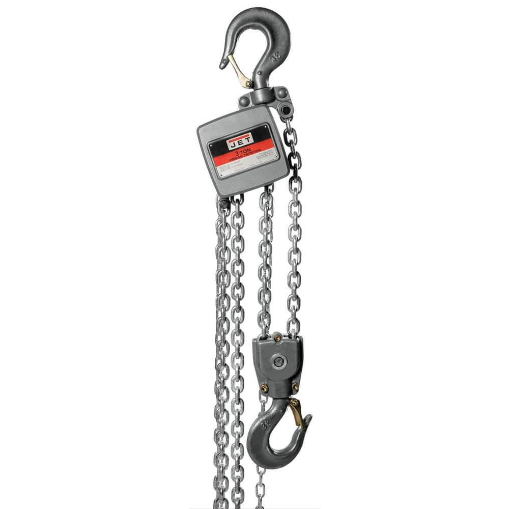 Manual Hoists-Chain, Rope & Strap; Hoist Type: Hand Chain Hoist with Overload Protection; Lift Mechanism: Chain; Work Load Limit: 3 Ton; Pull Capacity: 6700 lb; Maximum Lift Distance: 20 ft; Minimum Headroom: 18.5 in