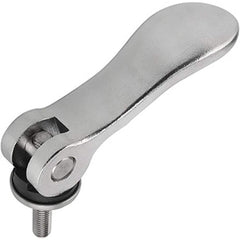 Clamp Cam Levers; Type: External Thread Cam Lever; Hole Diameter (Inch): 0.3500; Hole Diameter (mm): 0.3500; Hole Center to Lever End (Decimal Inch): 2.7700; Overall Width (Decimal Inch): 0.8500; Travel (Decimal Inch): 0.0500; Material: Stainless Steel; H