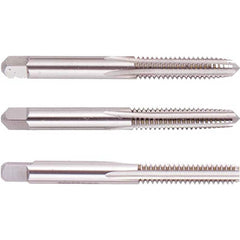 Tap Sets; Chamfer: Plug; Bottoming; Taper; Material: High Speed Steel; Thread Direction: Right Hand; Thread Limit: H3; Number Of Taps: 3; Thread Standard: UNF; Case Type: Plastic Case; Number Of Pieces: 3; Number Of Flutes: 4; Overall Length: 3.81