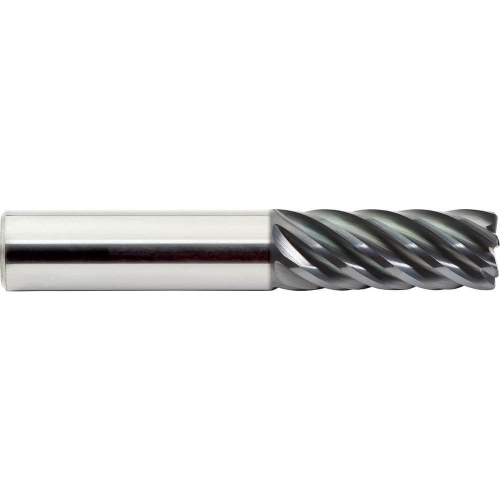 Corner Radius End Mill: 3/4″ Dia, 2-3/8″ LOC, 0.03″ Radius, 7 Flutes, Solid Carbide 5″ OAL, 3/4″ Shank Dia, Helix, ALtima Q Coated, Corner Radius End, Centercutting