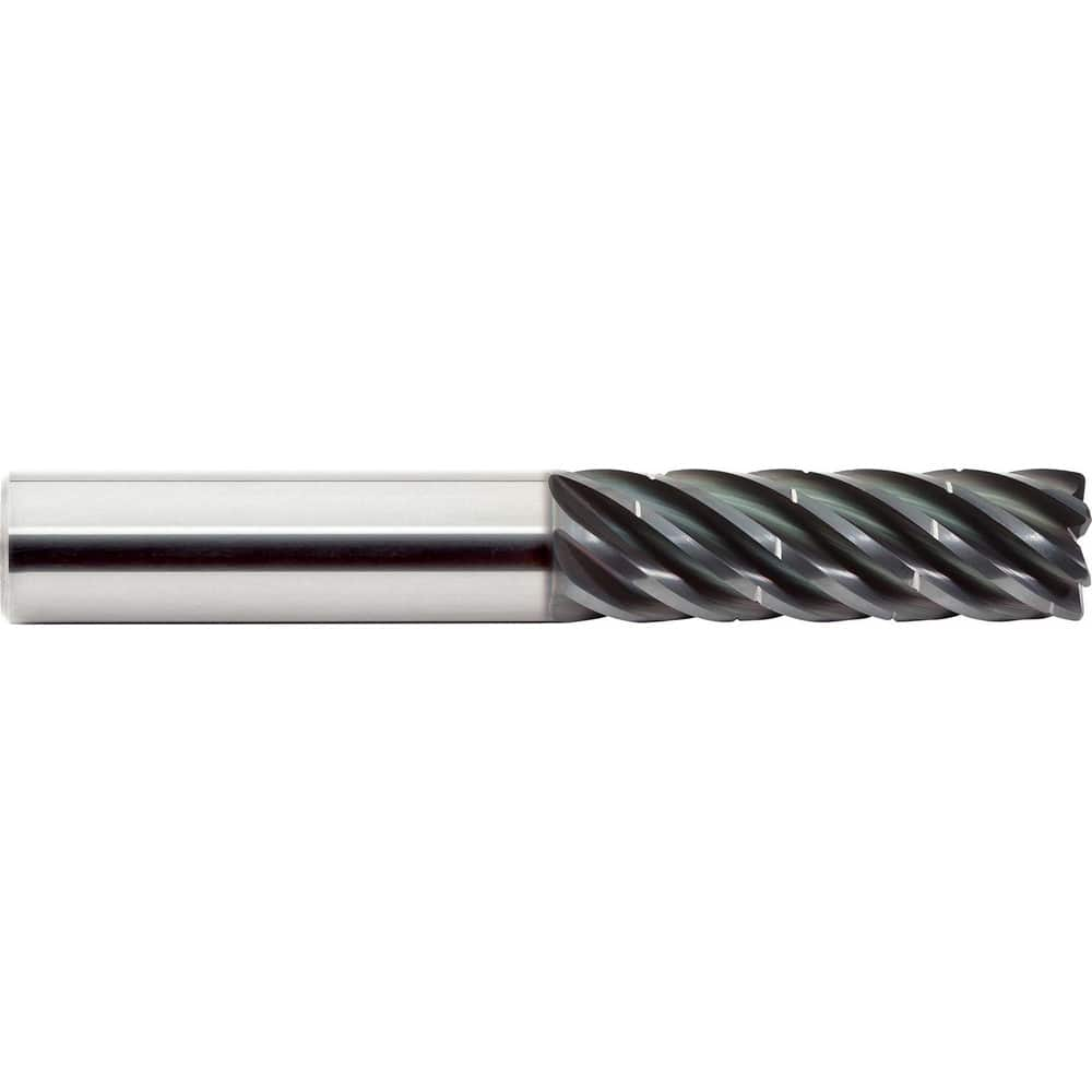 Corner Radius End Mill: 5/8″ Dia, 2-5/8″ LOC, 0.03″ Radius, 7 Flutes, Solid Carbide 5″ OAL, 5/8″ Shank Dia, Helix, ALtima Q Coated, Corner Radius End, Centercutting