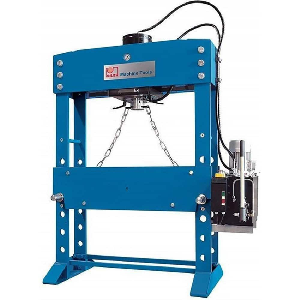 Shop Presses; Power Type: Hydraulic; Frame Type: H-Frame Movable Table; Pressure: 176; Stroke: 15.7000; Minimum Ram To Table: 8 in; Ram Return Operation: Release Valve; Ram Speed: 0.3 in/sec; Voltage: 220.00; Cylinder Type: Double Acting; Hydraulic Oil In