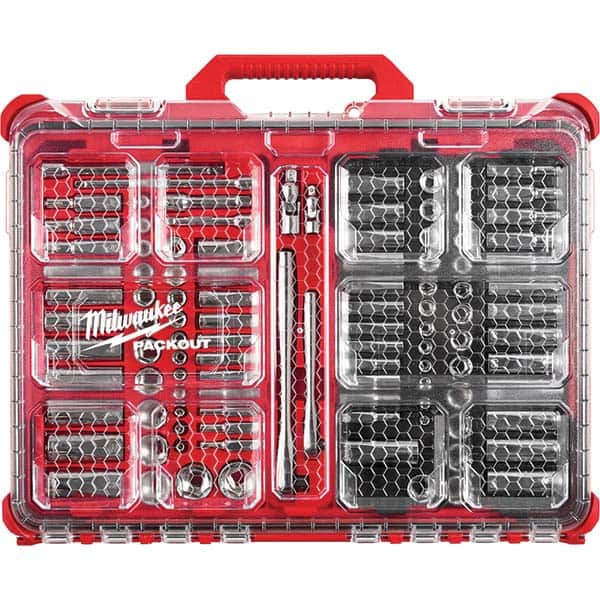 Milwaukee Tool - Socket Sets Measurement Type: Metric/Inch Drive Size: 1/4, 3/8 - Makers Industrial Supply