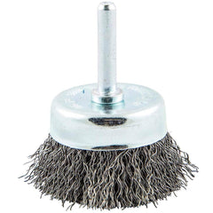 Norton - 1-3/4" Diam 1/4" Shank Carbon Steel Fill Cup Brush - Makers Industrial Supply