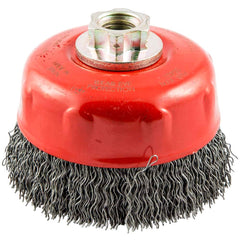 Norton - 4" Diam 5/8-11 Threaded Arbor Carbon Steel Fill Cup Brush - Makers Industrial Supply