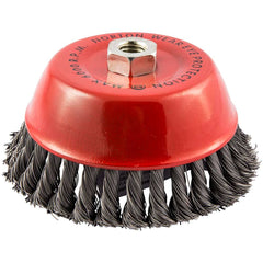 Norton - 6" Diam 5/8-11 Threaded Arbor Carbon Steel Fill Cup Brush - Makers Industrial Supply