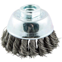 Norton - 2-3/4" Diam 5/8-11 Threaded Arbor Carbon Steel Fill Cup Brush - Makers Industrial Supply