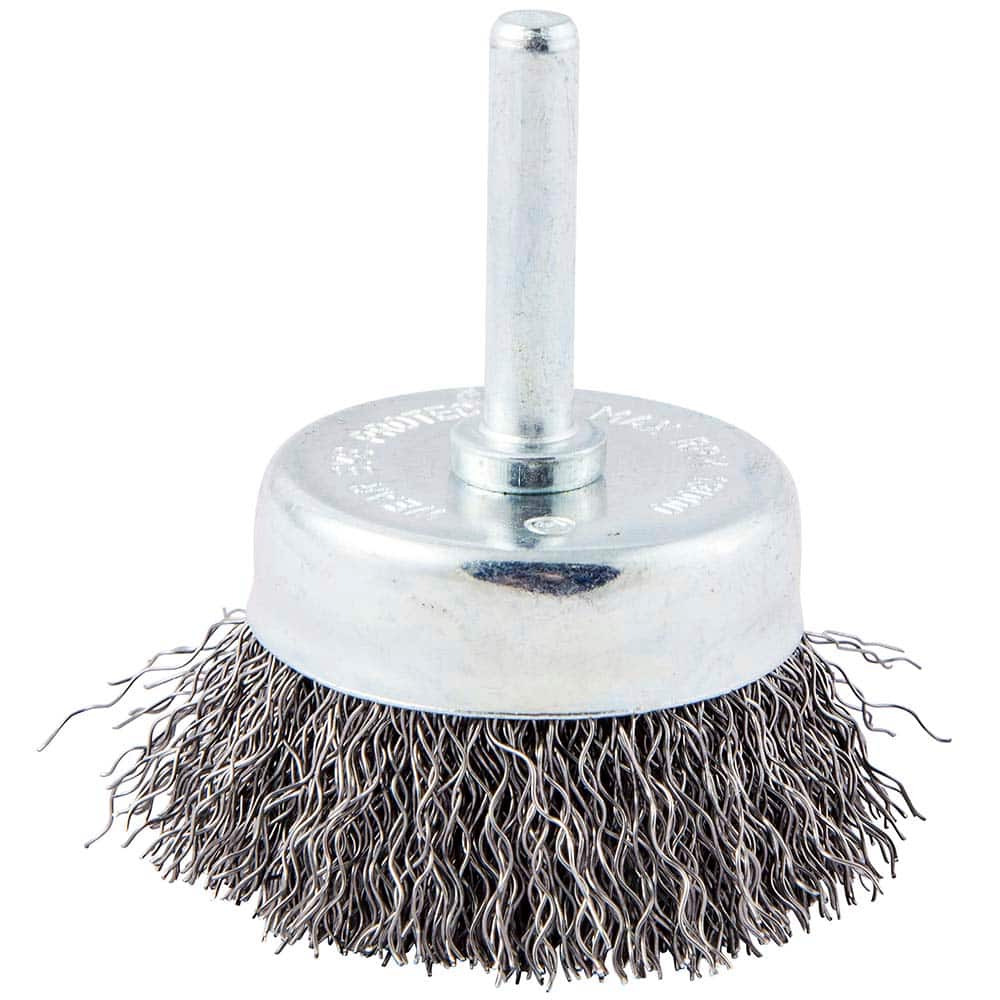 Norton - 2" Diam 1/4" Shank Carbon Steel Fill Cup Brush - Makers Industrial Supply