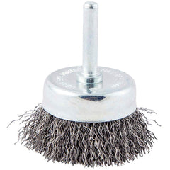 Norton - 2" Diam 1/4" Shank Carbon Steel Fill Cup Brush - Makers Industrial Supply