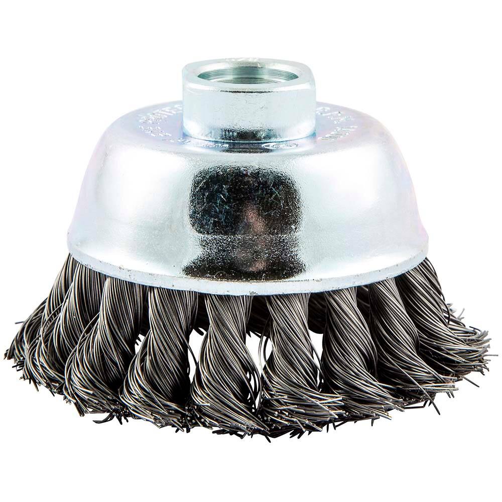 Norton - 2-3/4" Diam 5/8-11 Threaded Arbor Carbon Steel Fill Cup Brush - Makers Industrial Supply