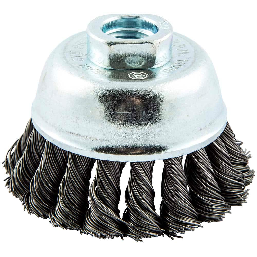 Norton - 3" Diam 5/8-11 Threaded Arbor Carbon Steel Fill Cup Brush - Makers Industrial Supply