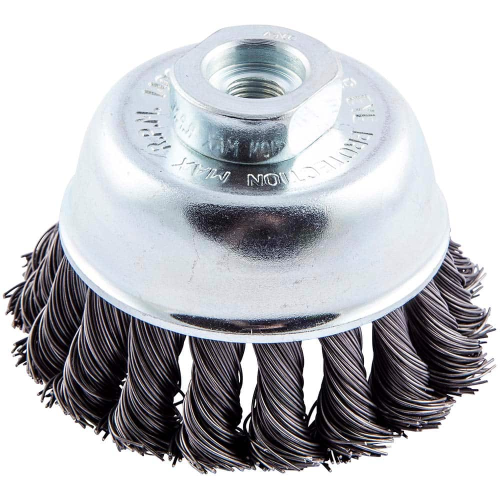 Norton - 2-3/4" Diam 3/8-24 Threaded Arbor Carbon Steel Fill Cup Brush - Makers Industrial Supply