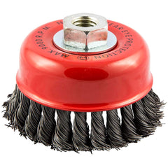 Norton - 4" Diam 5/8-11 Threaded Arbor Carbon Steel Fill Cup Brush - Makers Industrial Supply