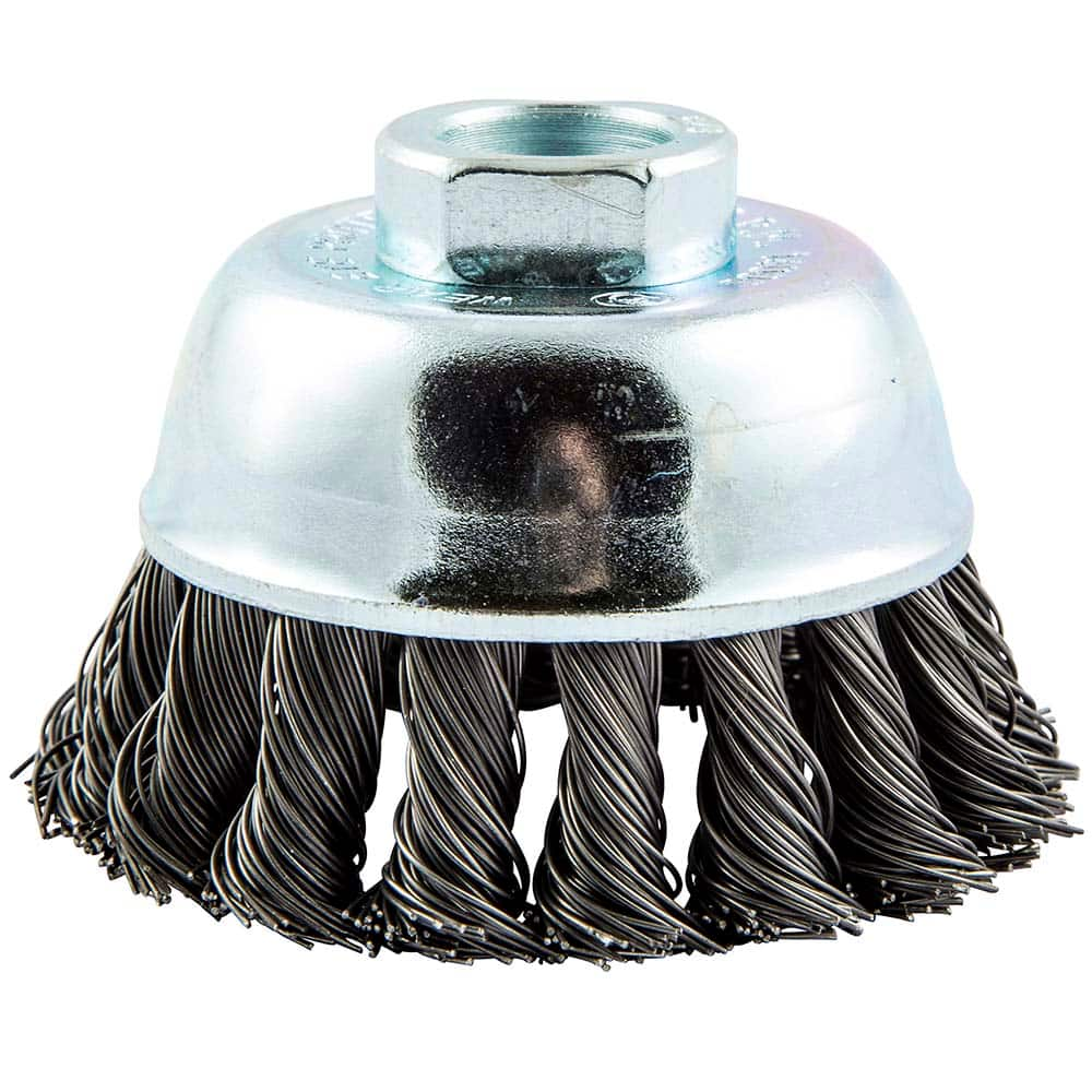 Norton - 2-3/4" Diam 5/8-11 Threaded Arbor Carbon Steel Fill Cup Brush - Makers Industrial Supply