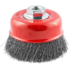 Norton - 4" Diam 5/8-11 Threaded Arbor Carbon Steel Fill Cup Brush - Makers Industrial Supply