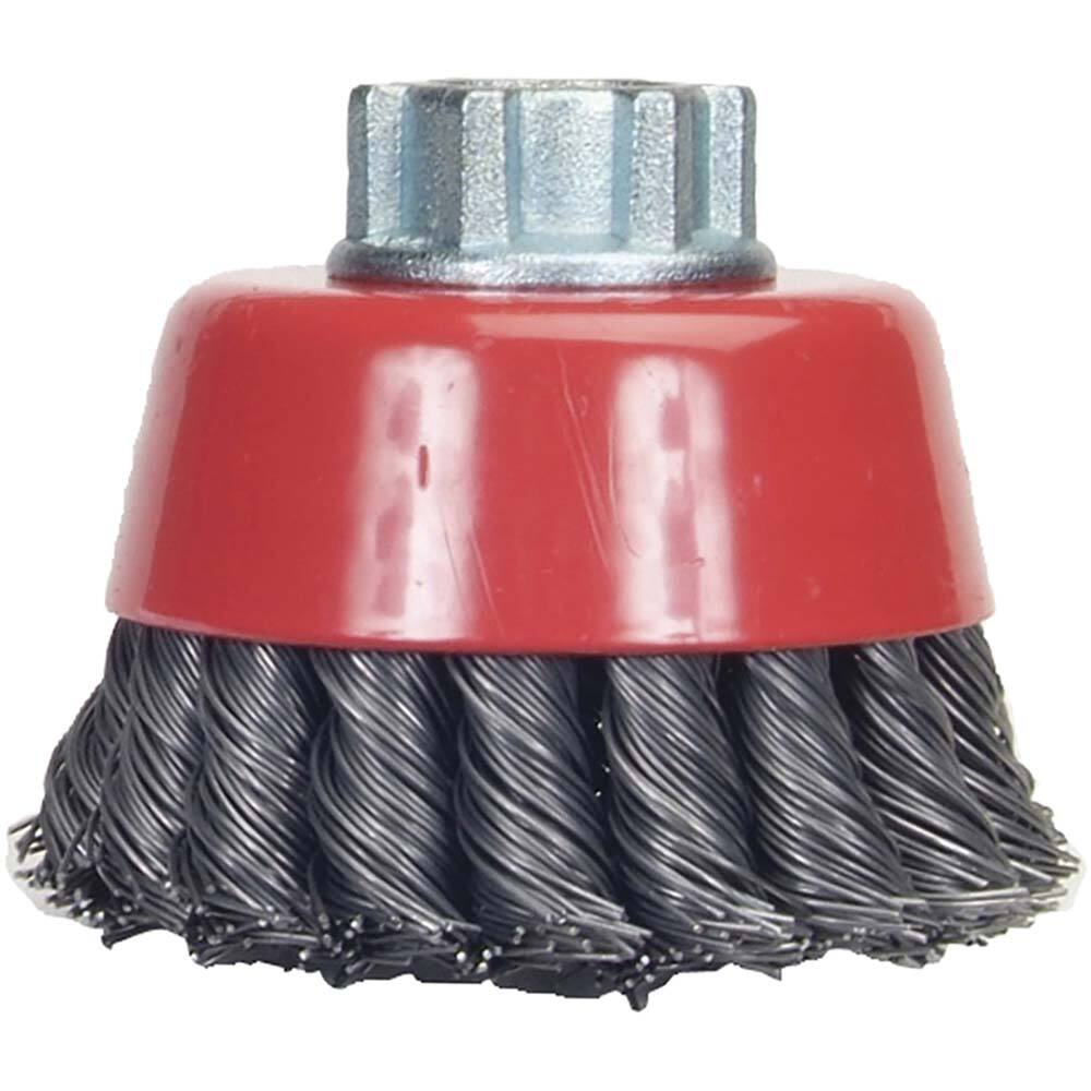 Norton - 4" Diam 5/8-11 Threaded Arbor Carbon Steel Fill Cup Brush - Makers Industrial Supply