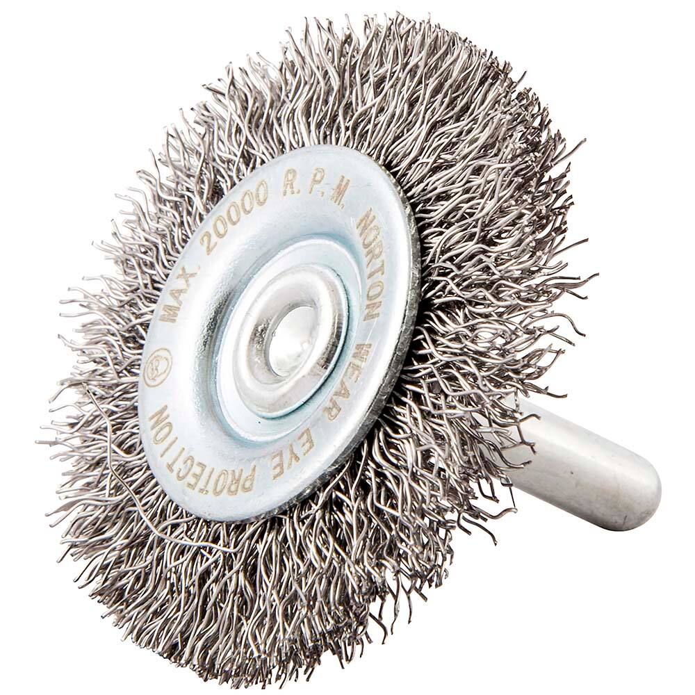 Norton - 2" OD, Crimped Carbon Wheel Brush - Makers Industrial Supply