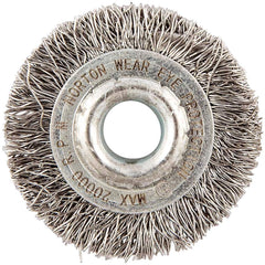 Norton - 1" OD, 5/16" Arbor Hole, Crimped Carbon Wheel Brush - Makers Industrial Supply