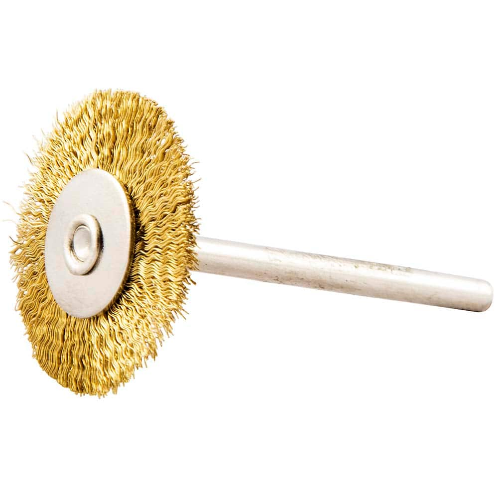 Norton - 1" OD, Crimped Brass Wheel Brush - Makers Industrial Supply